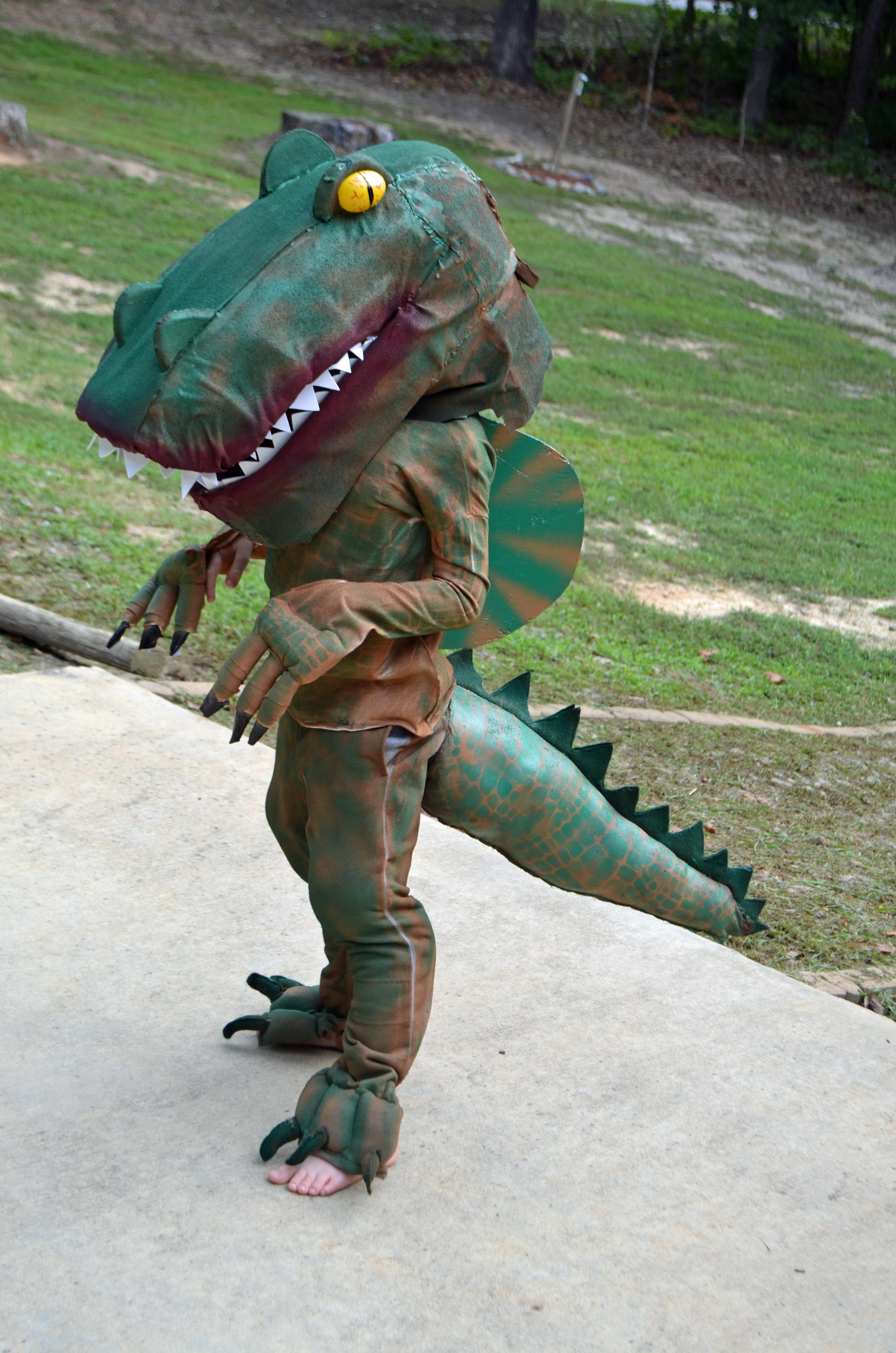 Dinosaur Costume - Handmade for Halloween - Honeysuckle Footprints